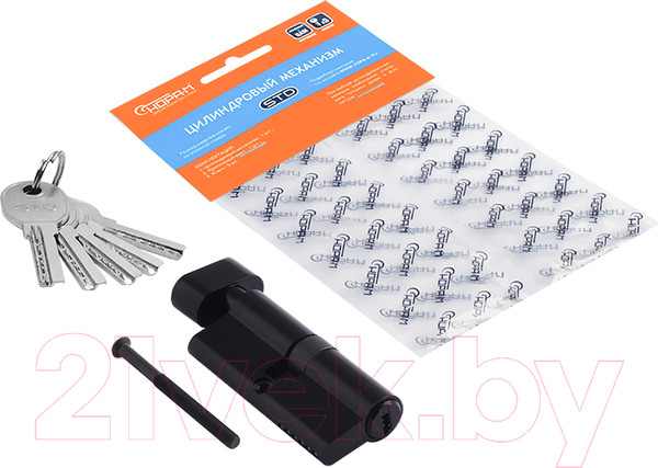 Изображение товара Цилиндровый механизм замка Нора-М STD AL ЛПВ-70 35/35 (черный)