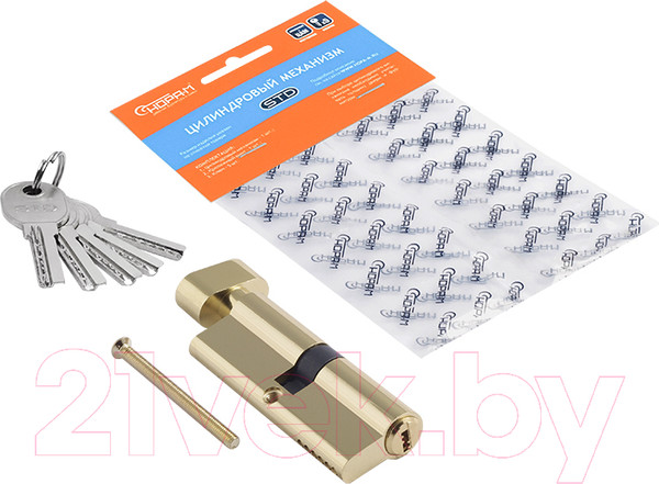 Изображение товара Цилиндровый механизм замка Нора-М STD AL ЛПВ-80 40/40 (золото)