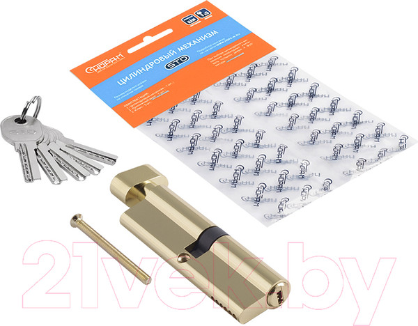 Изображение товара Цилиндровый механизм замка Нора-М STD AL ЛПВ-100 50/50 (золото)