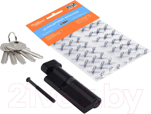 Изображение товара Цилиндровый механизм замка Нора-М STD AL ЛПВ-90 55/35в (черный)