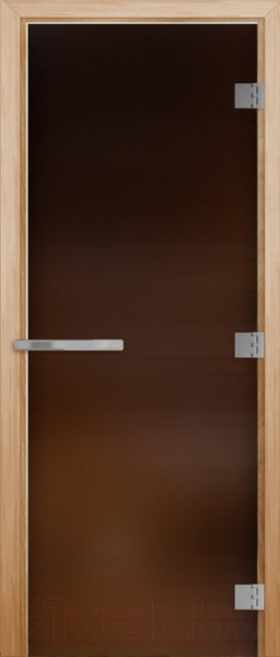 Изображение товара Стеклянная дверь для бани/сауны Doorwood Эталон 190x70 (бронза матовая)