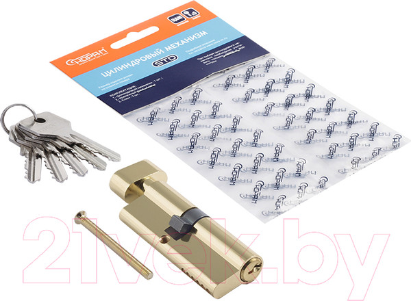 Изображение товара Цилиндровый механизм замка Нора-М STD Z ЛВ-80 45/35в (золото)
