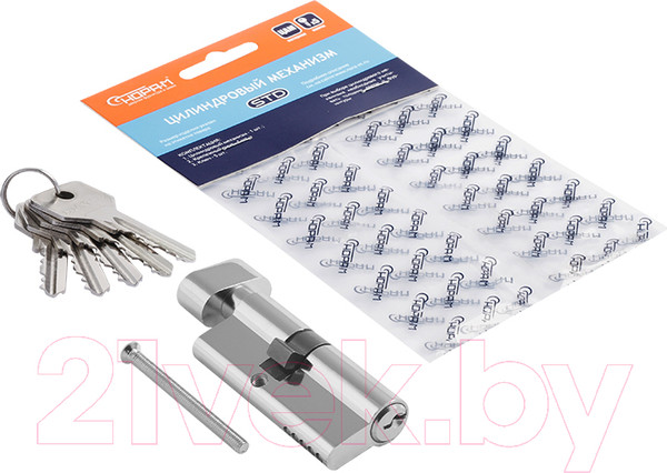 Изображение товара Цилиндровый механизм замка Нора-М STD Z ЛВ-80 45/35в (хром)