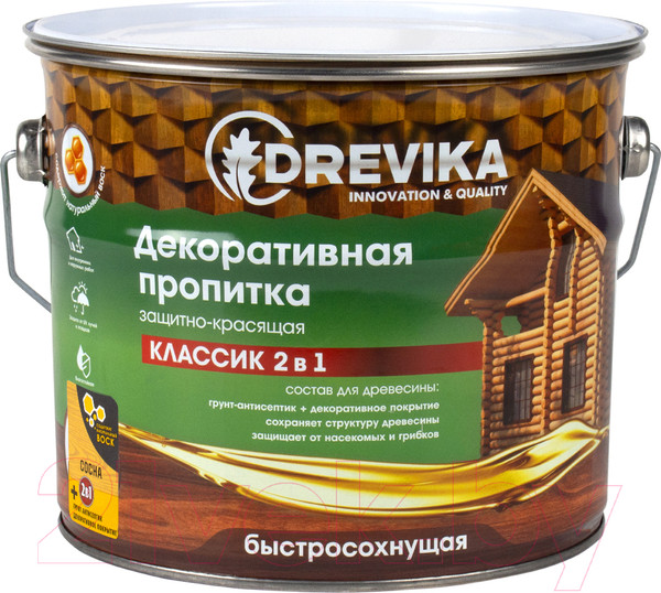 Изображение товара Пропитка для дерева Drevika 2.7л (красное дерево)