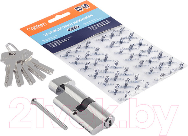 Изображение товара Цилиндровый механизм замка Нора-М STD Z ЛПВ-90 55/35в (хром)