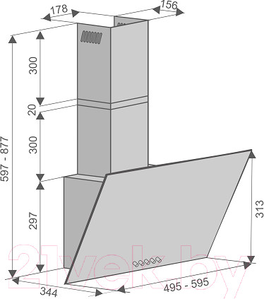Изображение товара Вытяжка наклонная Konigin Colibri Tech 50 (черный)