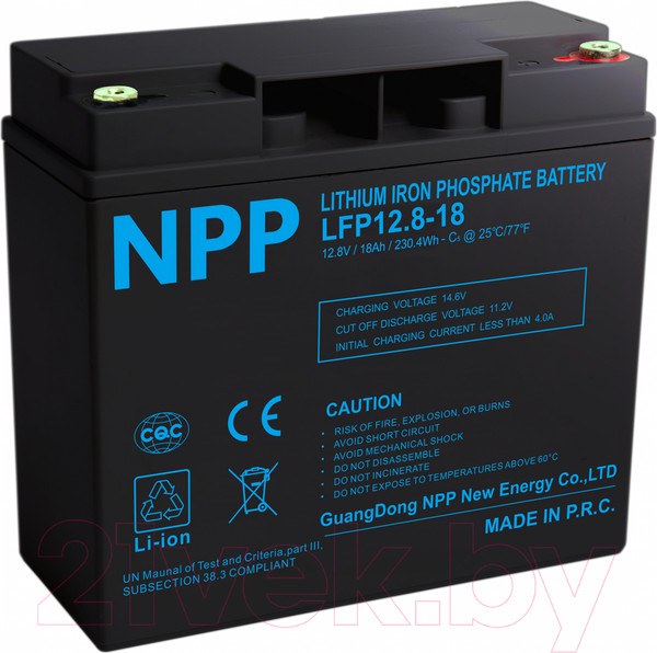 Изображение товара Аккумуляторная батарея NPP LiFePO4 12.8V 18Ah / NSFD018Q10-LFP