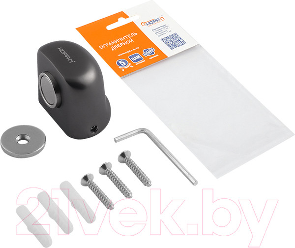 Изображение товара Ограничитель дверной Нора-М 802 Магнитный / 19091 (графит)