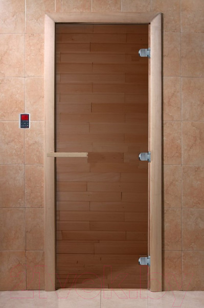 Изображение товара Стеклянная дверь для бани/сауны Doorwood Теплый день 190x60 (коробка осина)