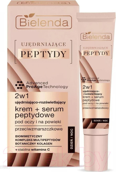Крем для век Bielenda Firming Peptides 2в1 Подтягивающий крем+пептидная сыворотка (15мл)