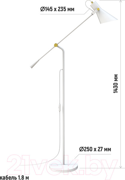 Изображение товара Торшер ArtStyle HT-736W (белый)