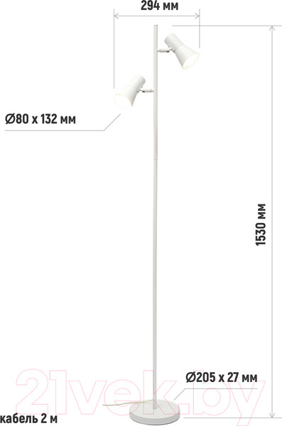 Изображение товара Торшер ArtStyle HT-738x2WW (белый)