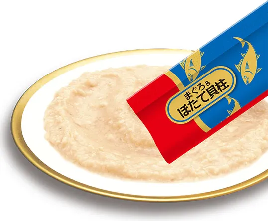 Изображение товара Лакомство для кошек Inaba Чао-Чуру Пюре со вкусом тунца Магуро с гребешком (4x14г)