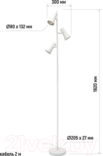 Изображение товара Торшер ArtStyle HT-738x3WW (белый)