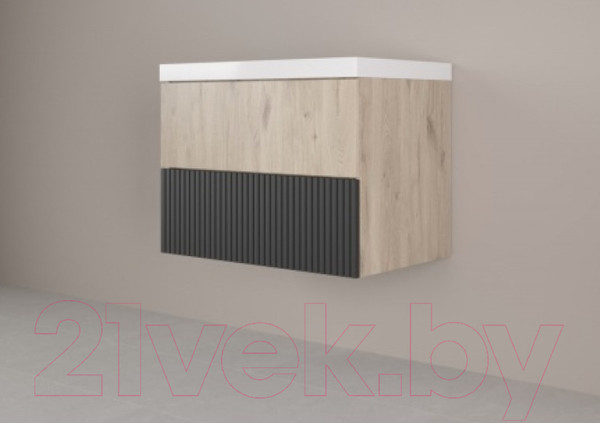 Изображение товара Тумба под умывальник Style Line Стокгольм ВЛДСП 70 2 ящика (подвесная)