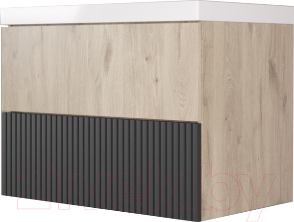 Изображение товара Тумба под умывальник Style Line Стокгольм ВЛДСП 75 2 ящика (подвесная)