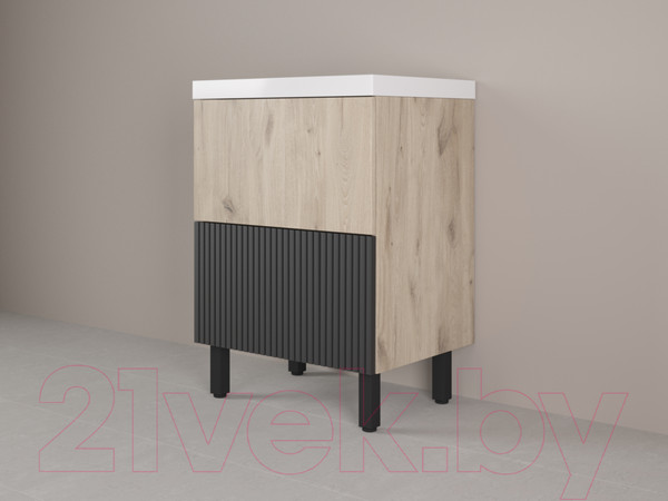 Изображение товара Тумба под умывальник Style Line Стокгольм ВЛДСП 60 2 ящика (напольная)