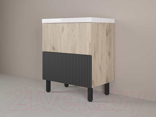 Изображение товара Тумба под умывальник Style Line Стокгольм ВЛДСП 70 2 ящика (напольная)