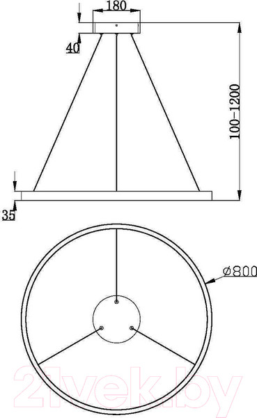 Изображение товара Потолочный светильник Maytoni Rim MOD058PL-L42W3K