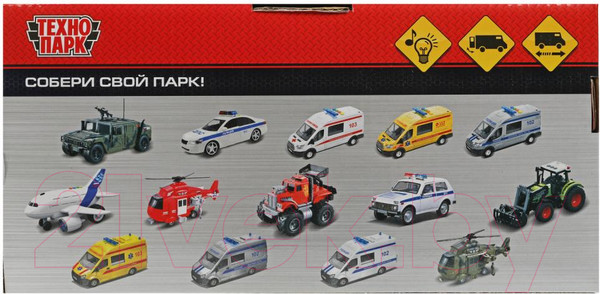Изображение товара Автомобиль игрушечный Технопарк АМН ВПК-233114 Полиция / TIGRBLACK-22PLPOL-WH