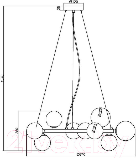 Изображение товара Люстра Maytoni Dallas MOD545PL-11G