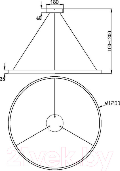 Изображение товара Потолочный светильник Maytoni Rim MOD058PL-L65W3K