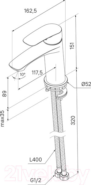 Изображение товара Смеситель Milardo Rora RORWT00M01