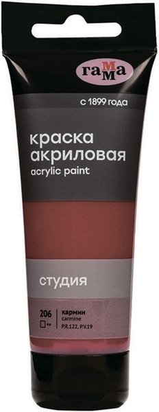 Изображение товара Акриловая краска ГАММА Студия 206 / 280220206 (75мл, кармин)