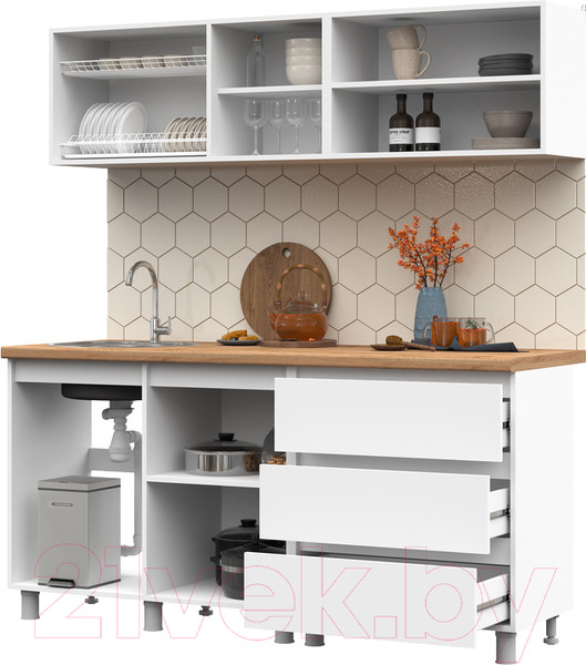 Изображение товара Кухонный гарнитур Стендмебель Хелен 1.7 (белый)