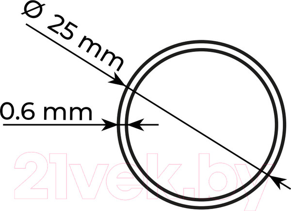 Изображение товара Труба для карниза Lm Decor Гладкая 25мм 3.0м (белое золото)