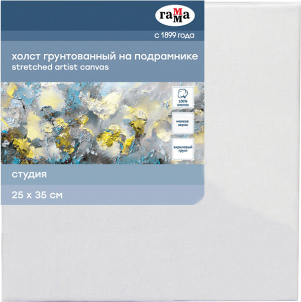 Изображение товара Холст для рисования ГАММА Студия 25x35см / 60220203 (хлопок)