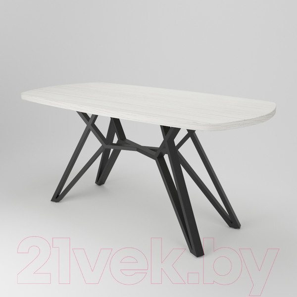 Изображение товара Обеденный стол Дабер 002 / С2.16.2.1 (опора металл черный/древесина белая)