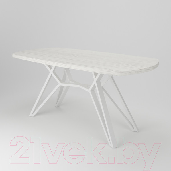 Изображение товара Обеденный стол Дабер 002 / С2.16.1.1 (опора металл белый/древесина белая)