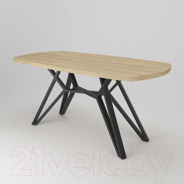 Изображение товара Обеденный стол Дабер 002 / С2.16.2.9 (опора металл черный/гикори натуральный)