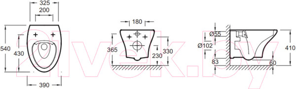 Изображение товара Унитаз подвесной Jacob Delafon Nouvelle Vague EDJ102-00