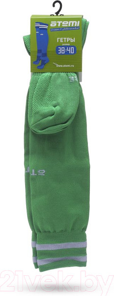 Изображение товара Гетры футбольные Atemi ASSK-001SS23-GRN (р.38-40, зеленый)