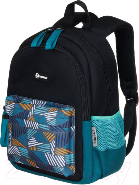 Изображение товара Школьный рюкзак Torber Class X Mini / T1801-23-Bl-B (черный/бирюзовый)