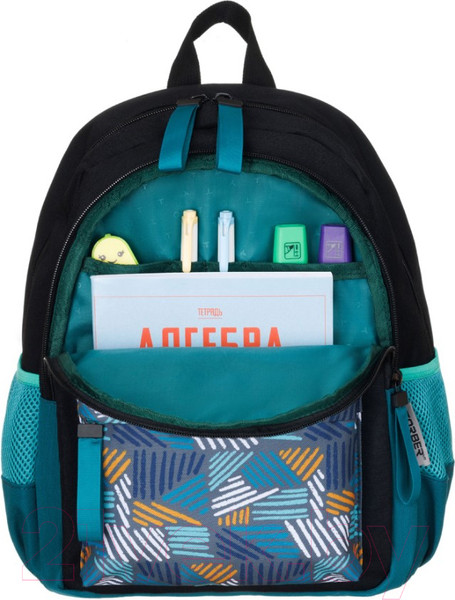 Изображение товара Школьный рюкзак Torber Class X Mini / T1801-23-Bl-B (черный/бирюзовый)