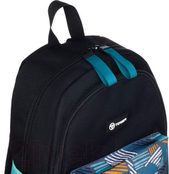Изображение товара Школьный рюкзак Torber Class X Mini / T1801-23-Bl-B (черный/бирюзовый)