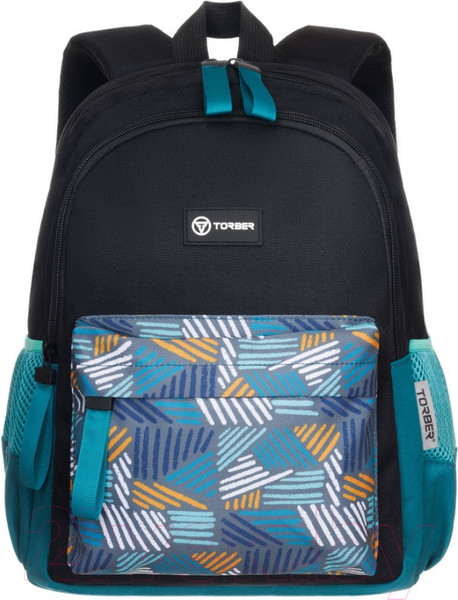 Изображение товара Школьный рюкзак Torber Class X Mini / T1801-23-Bl-B (черный/бирюзовый)
