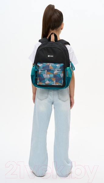 Изображение товара Школьный рюкзак Torber Class X Mini / T1801-23-Bl-B (черный/бирюзовый)