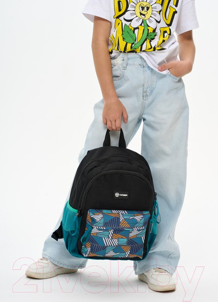 Изображение товара Школьный рюкзак Torber Class X Mini / T1801-23-Bl-B (черный/бирюзовый)