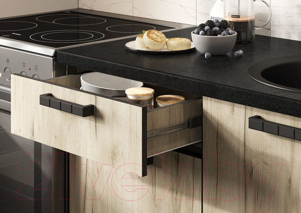 Изображение товара Кухонный гарнитур Стендмебель Эдинбург 1.8 (железный камень/дуб крафт серый)