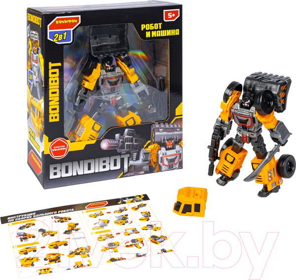 Изображение товара Робот-трансформер Bondibon Bondibot Экскаватор-погрузчик / ВВ6045 (желтый)
