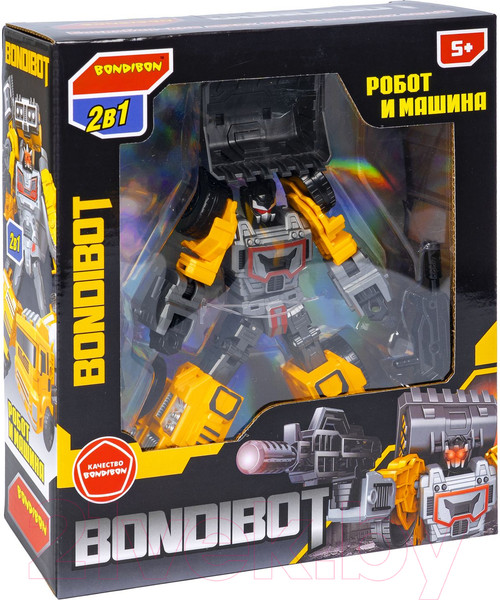 Изображение товара Робот-трансформер Bondibon Bondibot Экскаватор-погрузчик / ВВ6045 (желтый)