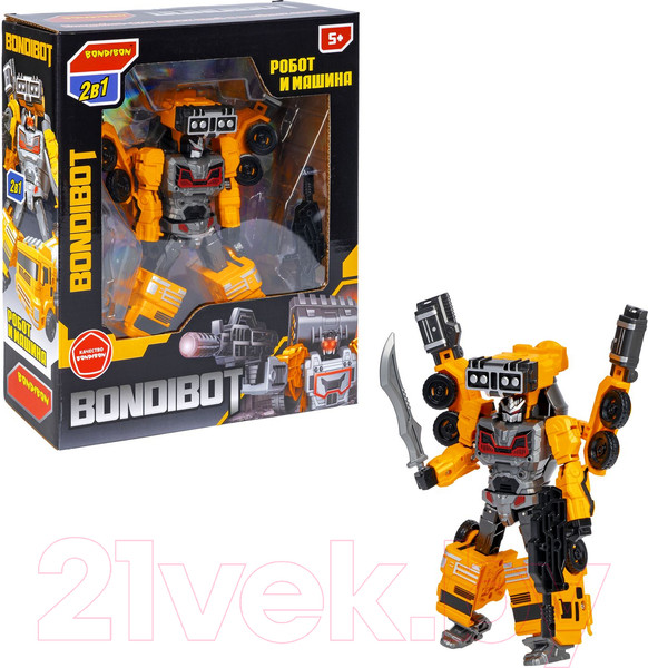 Изображение товара Робот-трансформер Bondibon Bondibot Автобетоносмеситель / ВВ6049 (желтый)