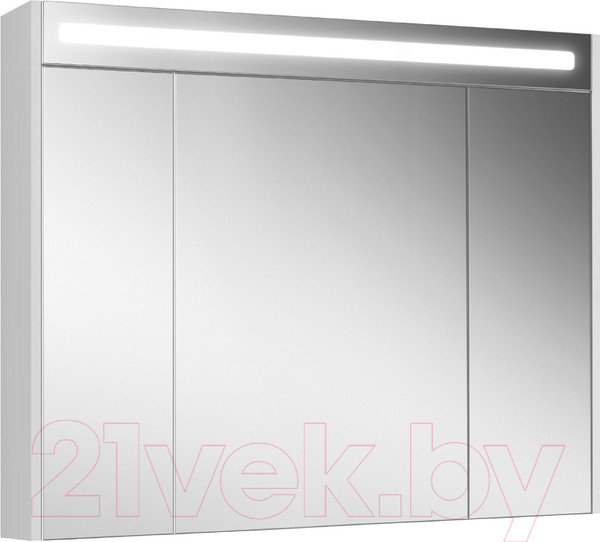 Изображение товара Шкаф с зеркалом для ванной Belux Неман ВШ 100 (1, белый глянцевый)