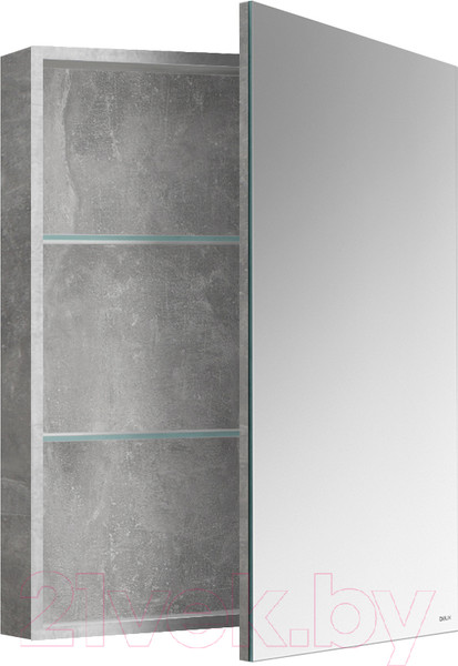 Изображение товара Шкаф с зеркалом для ванной Belux Стокгольм ВШ 60 (31, бетон чикаго светло-серый)