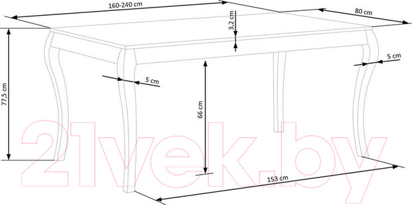 Изображение товара Обеденный стол Halmar Windsor раскладной 160-240x90x76 (дуб темный/черный)