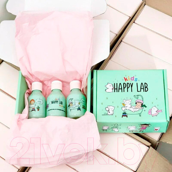 Изображение товара Набор косметики детской Happy Lab Kids Гель для душа+Пена+Шампунь (3x100мл)